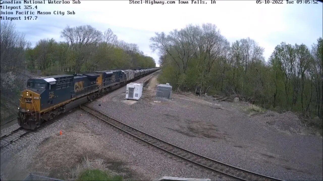 CSX 525 Leading WB CN Double U703 Empty Ethanol at Mills Tower on May 10, 2022 #SteelHighway