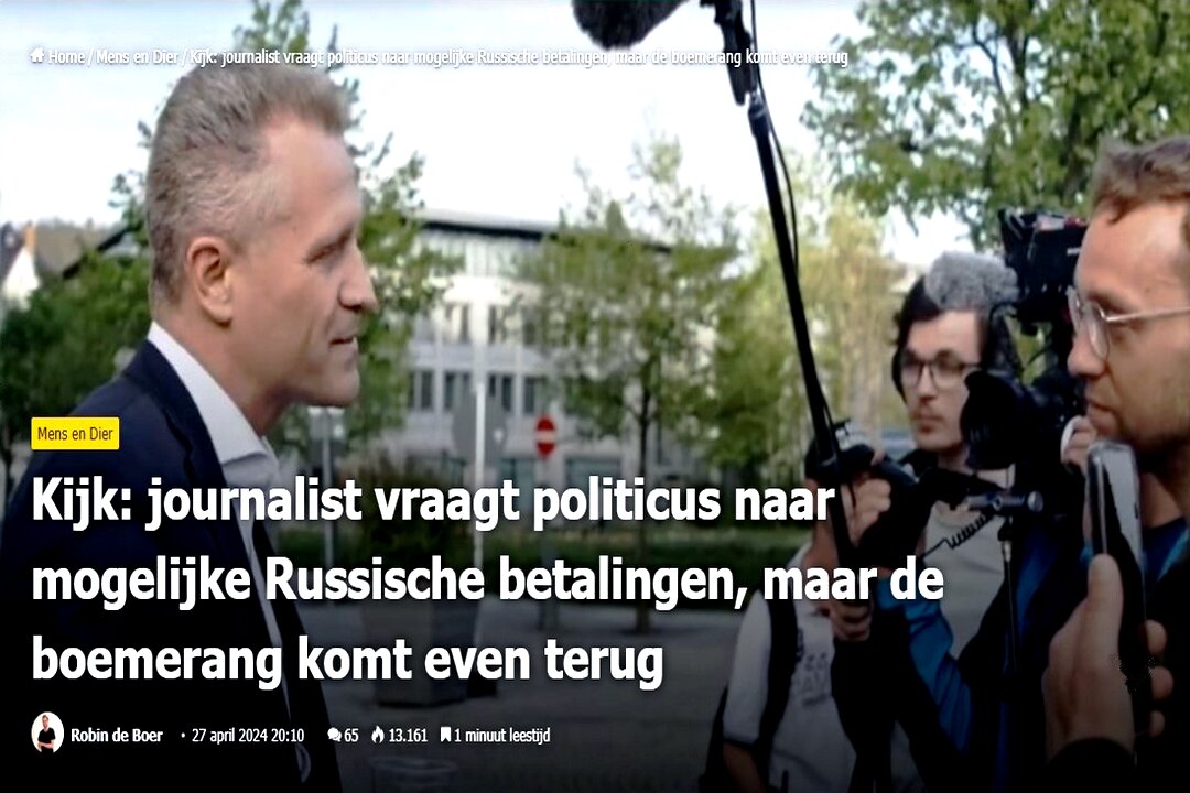 Kijk, journalist vraagt politicus naar mogelijke Russische betalingen,