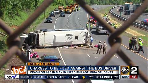 Charges to be filed against bus driver in May I-95 crash