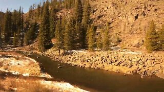 Train travel in the Rocky Mountains