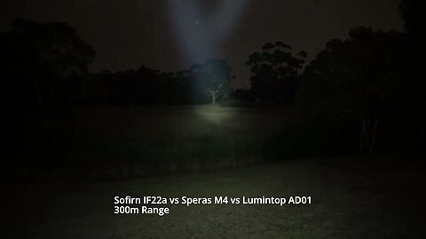 Flashlight Comparison Beamshots: Sofirn IF22a vs Speras M4 vs Lumintop AD01