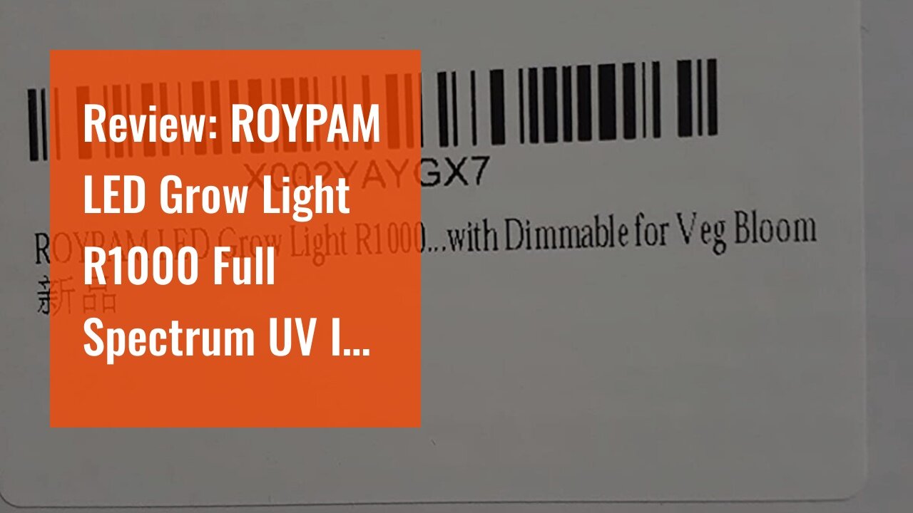 Review: ROYPAM LED Grow Light R1000 Full Spectrum UV IR Dimmable 1000 Watt Growing Lamp for Ind...