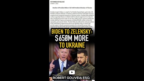 Biden to Zelensky: $625 Million More to Ukraine #shorts