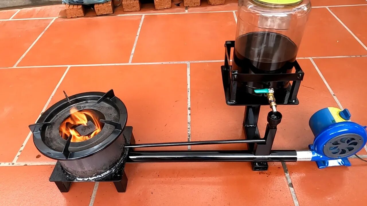 Share how to make a stove that burns waste oil, blue flame, super savings