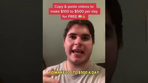 Copy and Paste Videos To Make $100 To $500 Per Day #shorts