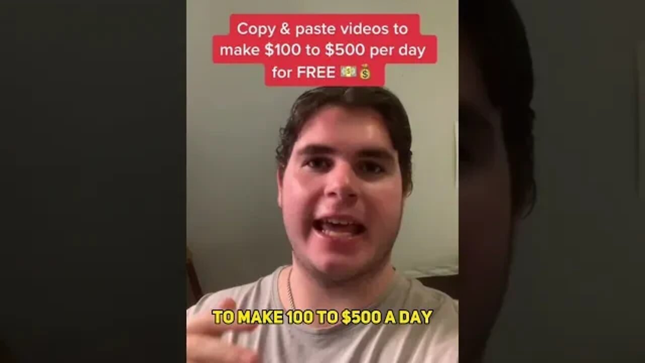 Copy and Paste Videos To Make $100 To $500 Per Day #shorts