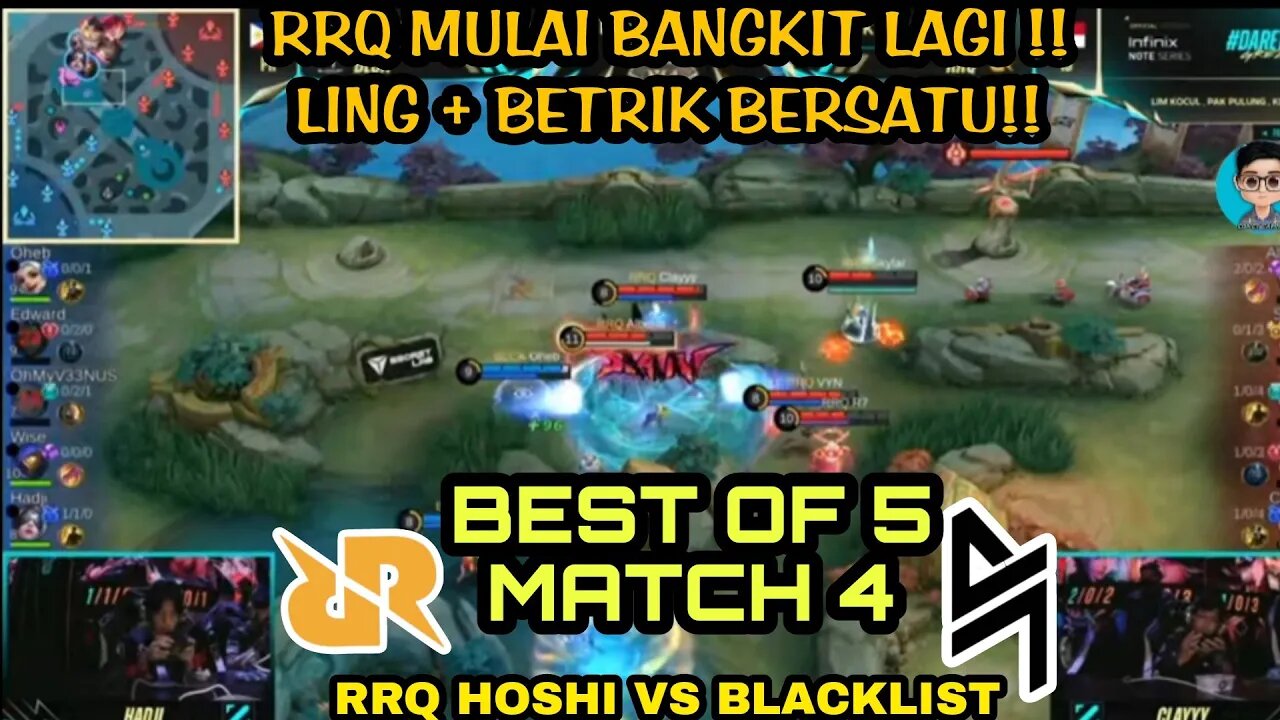 RRQ MULAI NUJUKIN LING ALBERT + BETRIK SKYLAR - GLO BAN!! RRQ VS BLACKLIST M4 MLBB