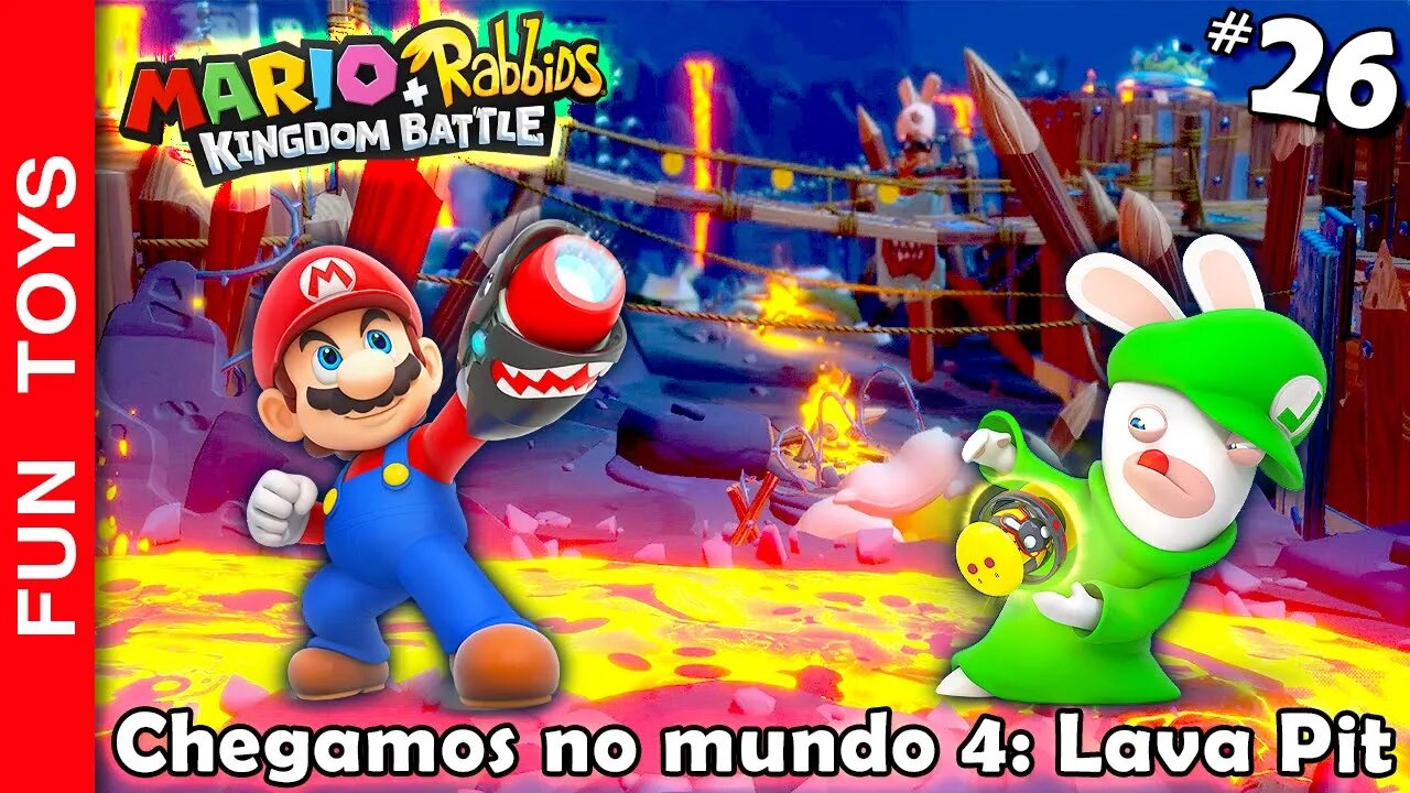 Mario + Rabbids Kingdom Battle #26 - Chegamos no NOVO MUNDO, o LAVA PIT!!! World 4! 🌋