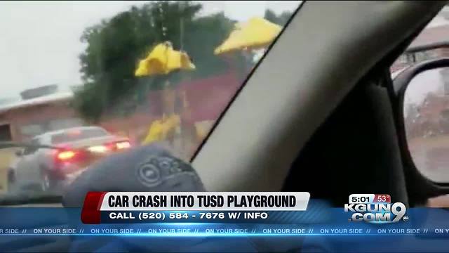 Police look for car that smashes into TUSD elementary school playground