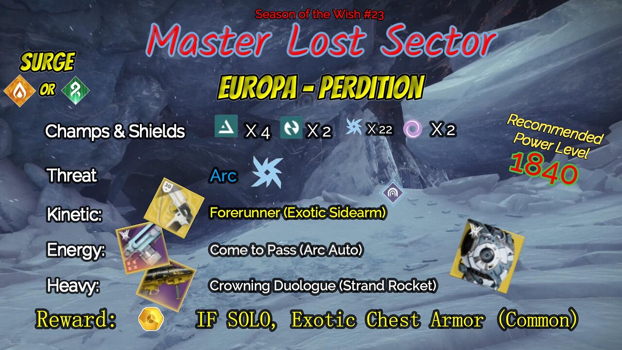 Destiny 2 Master Lost Sector: Europa - Perdition on my Stasis Titan 2-27-24