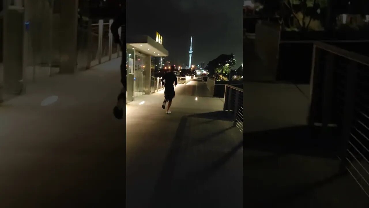 Joggers on the boardwalk.