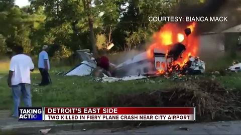 Two people killed following small plane crash in Detroit