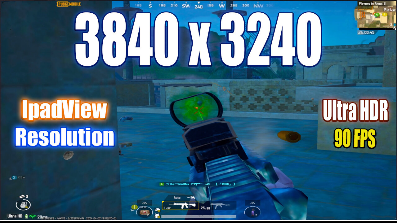 new IpadView || PubgMobile Resolution || 3840 x 3240 Gamepaly Highlights gameloop 32 bit 2024