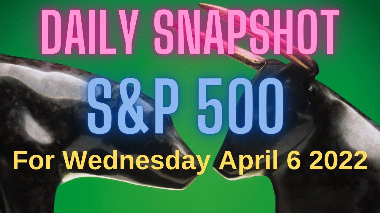 S&P 500 Snapshot Market Outlook For Wednesday, April 6, 2022.