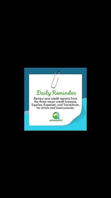 Take control of your financial future by reviewing your credit reports from Equifax, Experian.