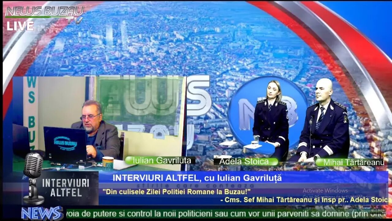 LIVE - TV NEWS BUZAU -"Interviuri altfel", Iulian Gavriluta. "Din culisele Zilei Politiei Romane …