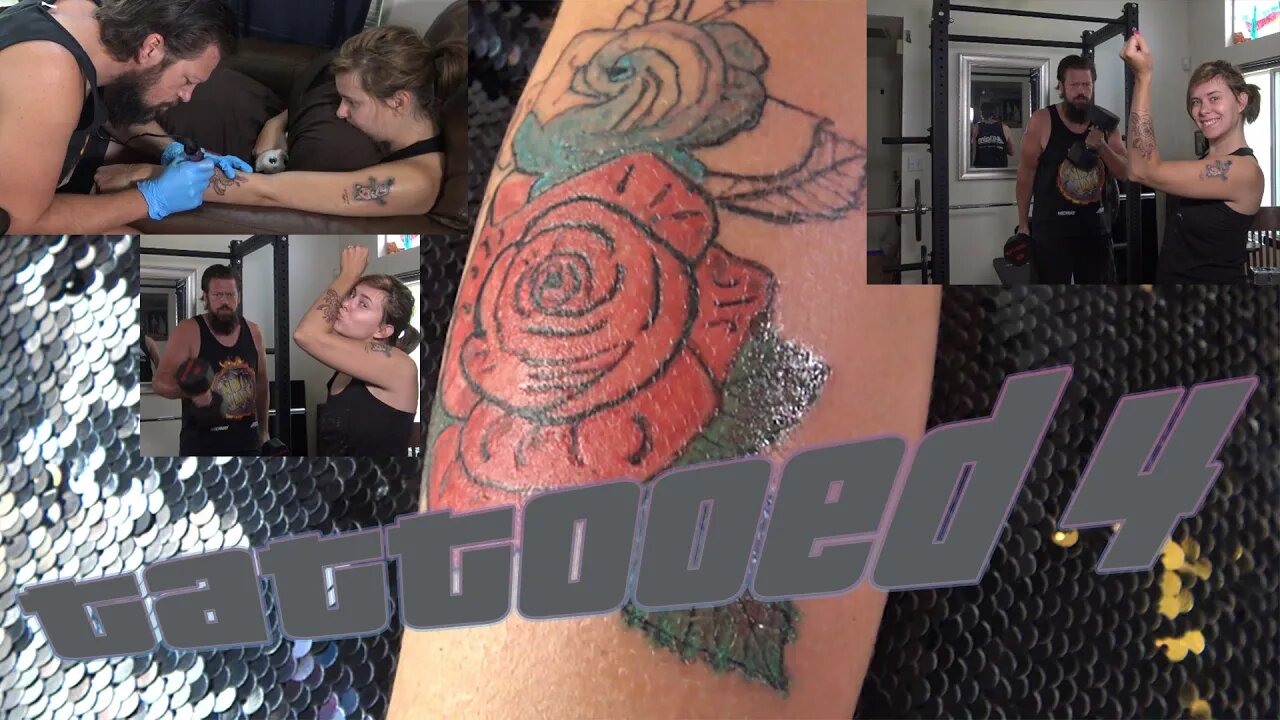tattooed 4 - Giving my Girl a Big Fat Tattoo of Roses with Color Shading