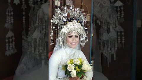 Pengantin Akad Nikah Memakai Pakaian Adat Palembang Modifikasi Kebaya #shortvideo #shorts #short