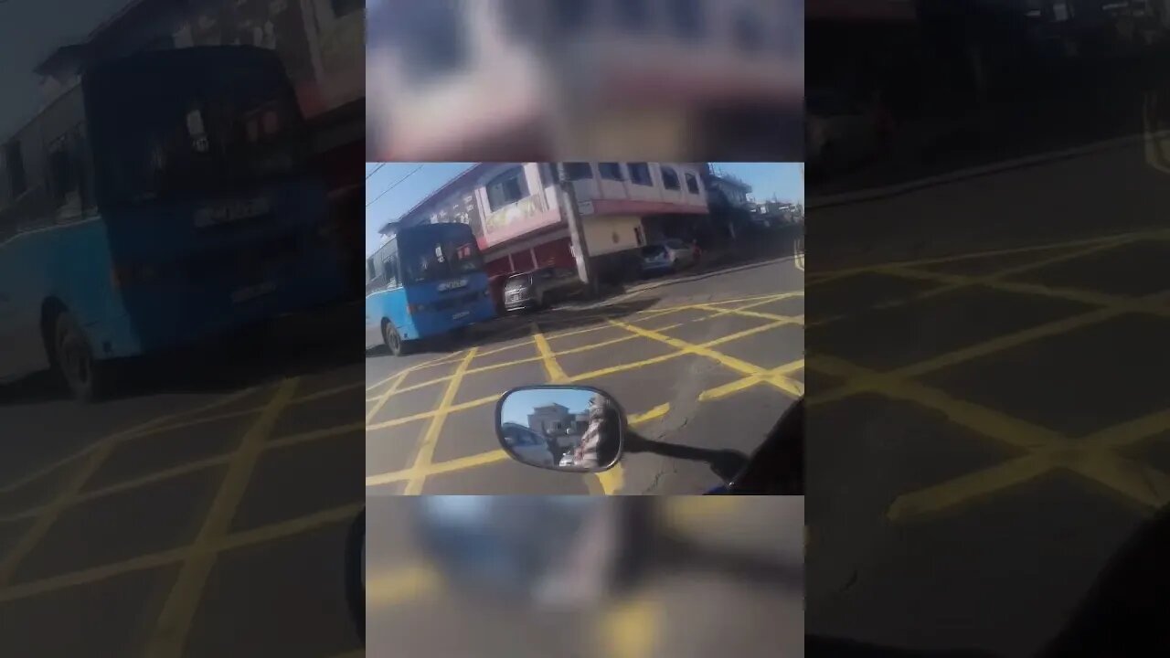 bus almost hits biker...😮😮