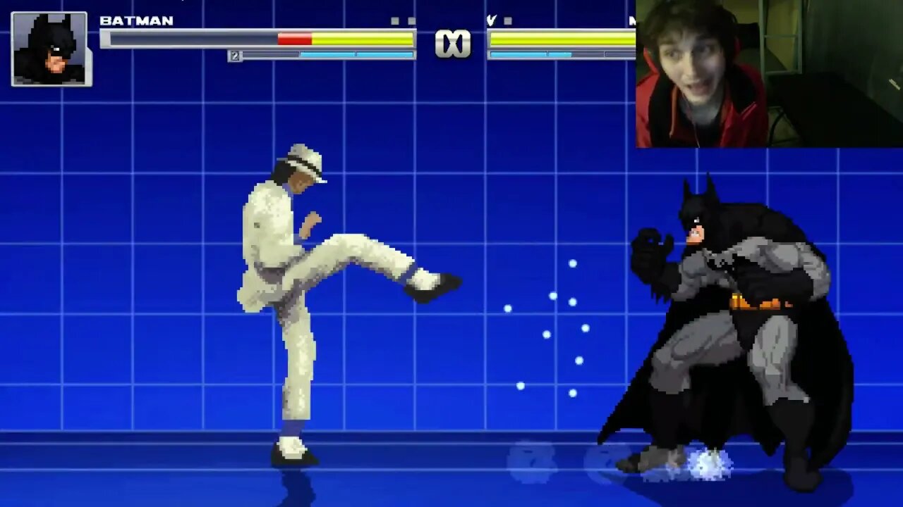 Batman VS Michael Jackson The Singer In An Epic Battle In The MUGEN Video Game With Live Commentary