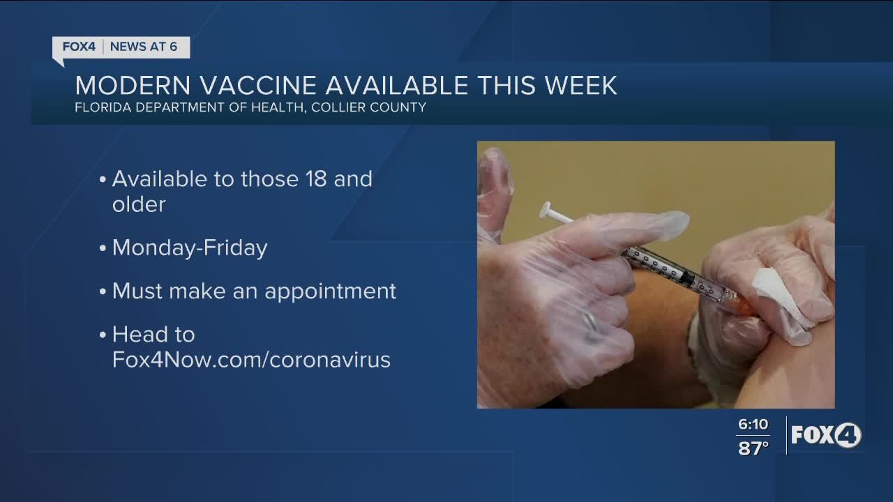 Collier County offering Moderna vaccinations