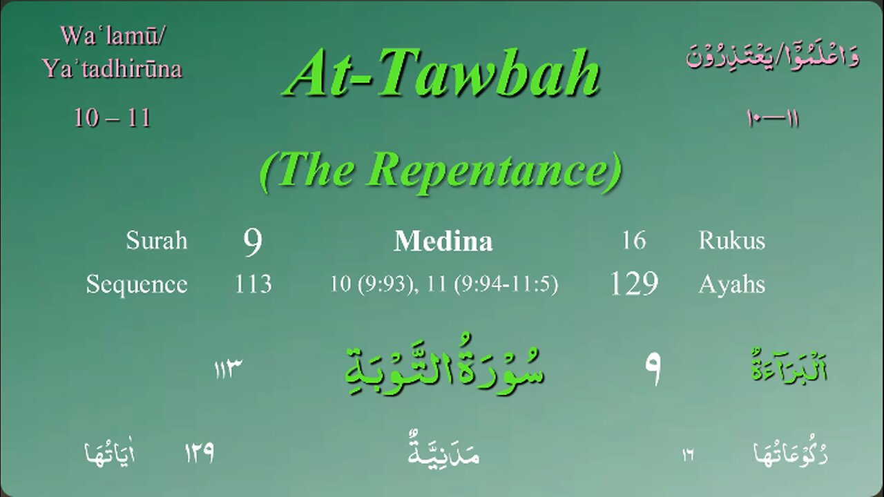 009 Surah At Taubah by Mishary Al Afasy (iRecite)