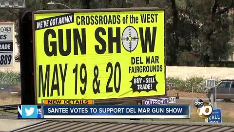 Santee votes to support Del Mar gun show