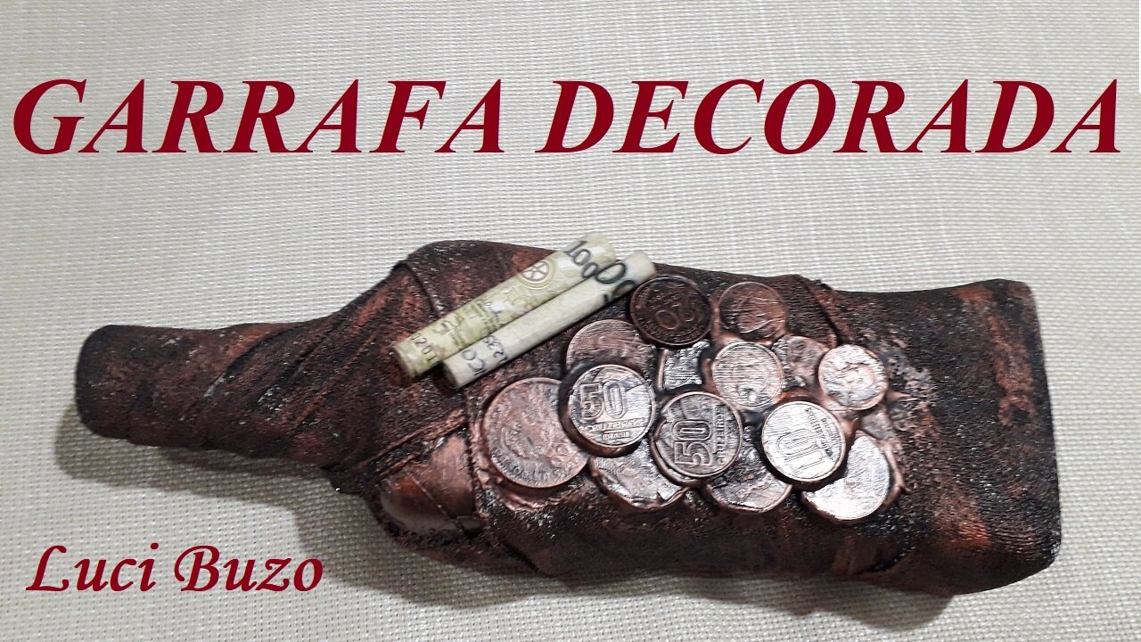 GARRAFA DECORADA COM MOEDAS ANTIGAS @lucibuzo