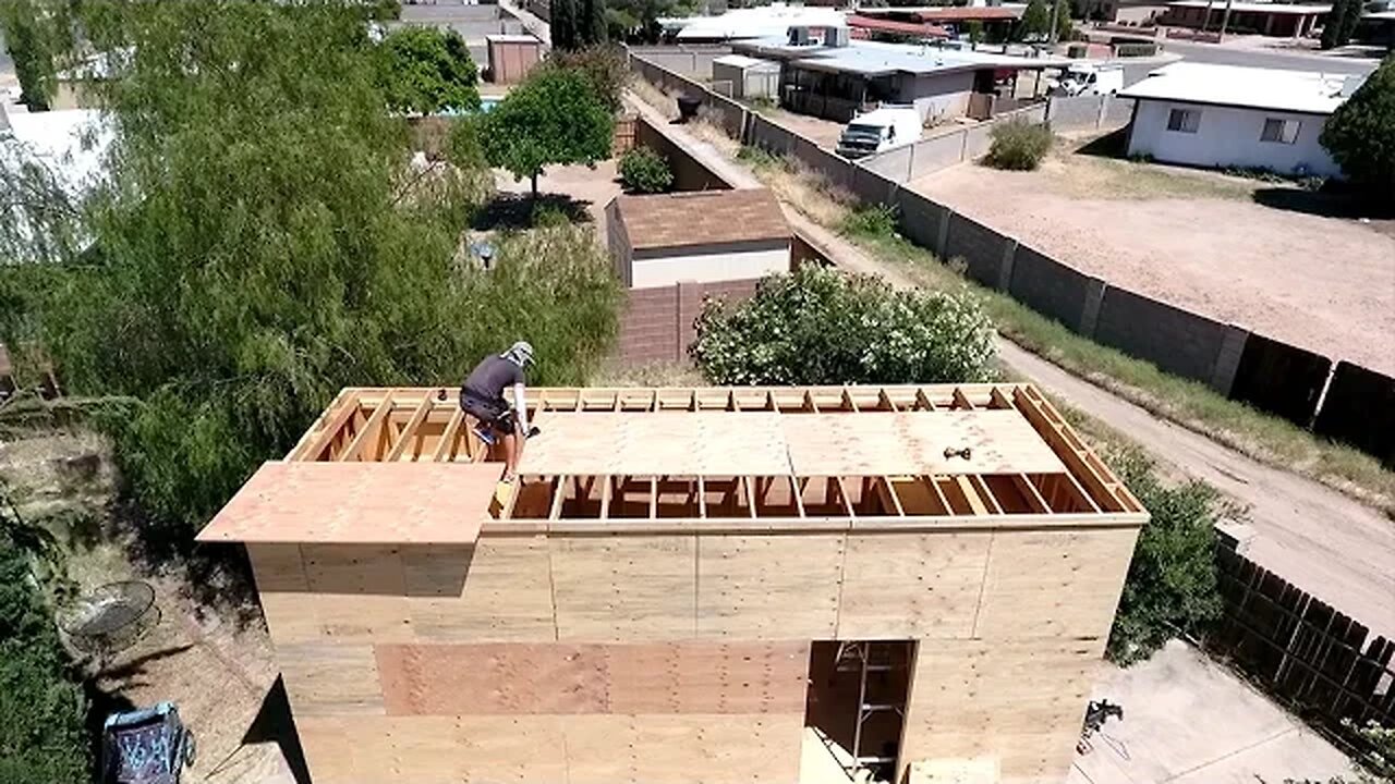 SHE THINKS IT'S HUGE! ... TINY HOUSE ROOF SHEATHING