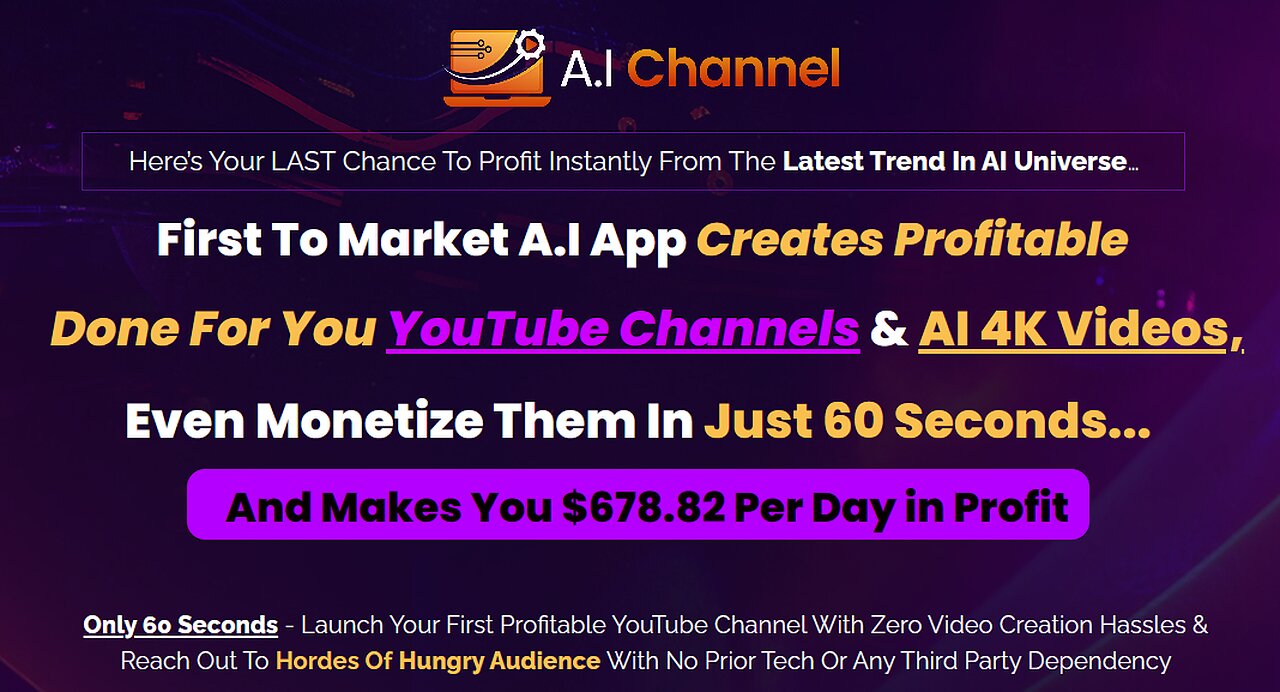 Ai Channel Review | Creates Profitable Done For You YouTube Channels & AI 4K Videos