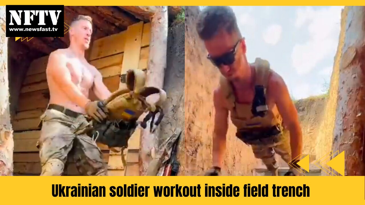 Russia Ukraine War | Ukrainian soldier workout inside trench