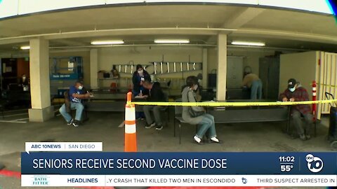 San Diego seniors receive second vaccine dose