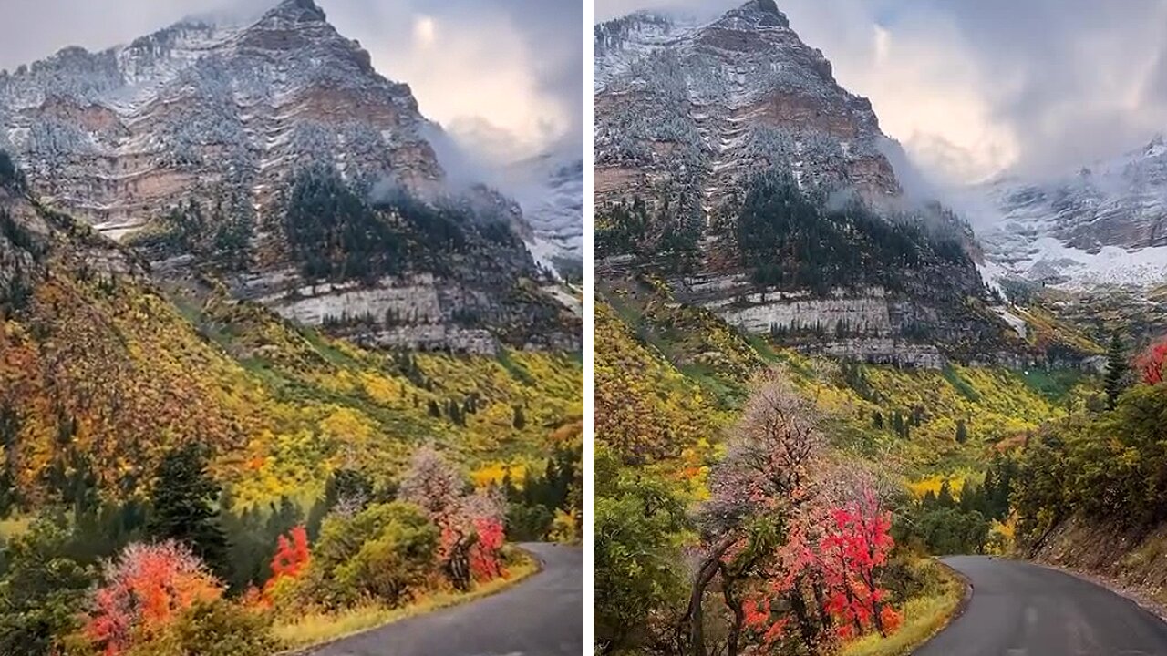 Driving through the mountains in Utah is a mesmerizing scenery