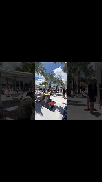 Walking at the port in Nassau Bahamas