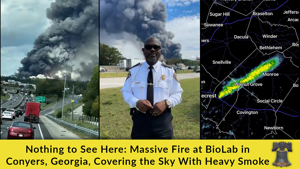 Nothing to See Here: Massive Fire at BioLab in Conyers, Georgia, Covering the Sky With Heavy Smoke