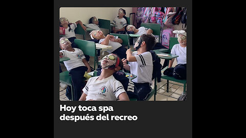 Sesión de spa para alumnos de primaria en colegio ecuatoriano