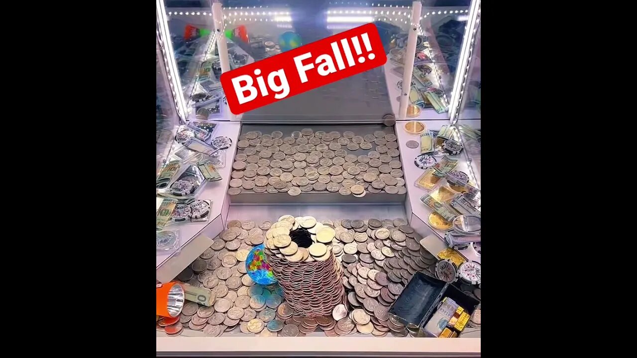 High Limit Coin Pusher Amazing Tower Fall!! #joshuabartley #coinpusher #highlimitcoinpusher