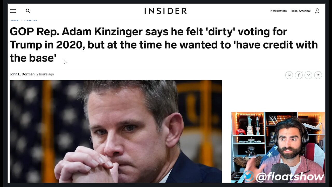 'Political Coward' Kinzinger Admits To KNOWING Trump Would 'Not Win' But Voted For Appearances