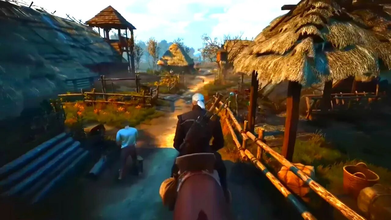 THE WITCHER 3 Ambience - Velen Relaxing Gameplay - Walking, Horseback, Forest, Wind, Deep Sleep