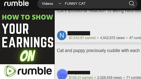 How to show your Earnings or not on Rumble