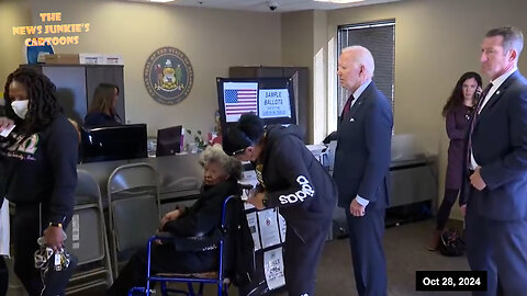 Creepy Joe votes early in Delaware.