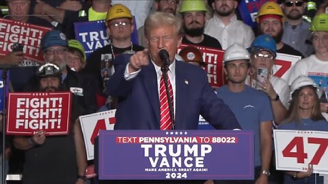 LIVE ~ President Trump speaks at a Rally in Johnstown, PA ~ August 30 2024