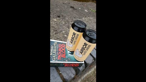 Arbor cafe creme, coffee & chocolate stout & a copy of Troubled Blood.