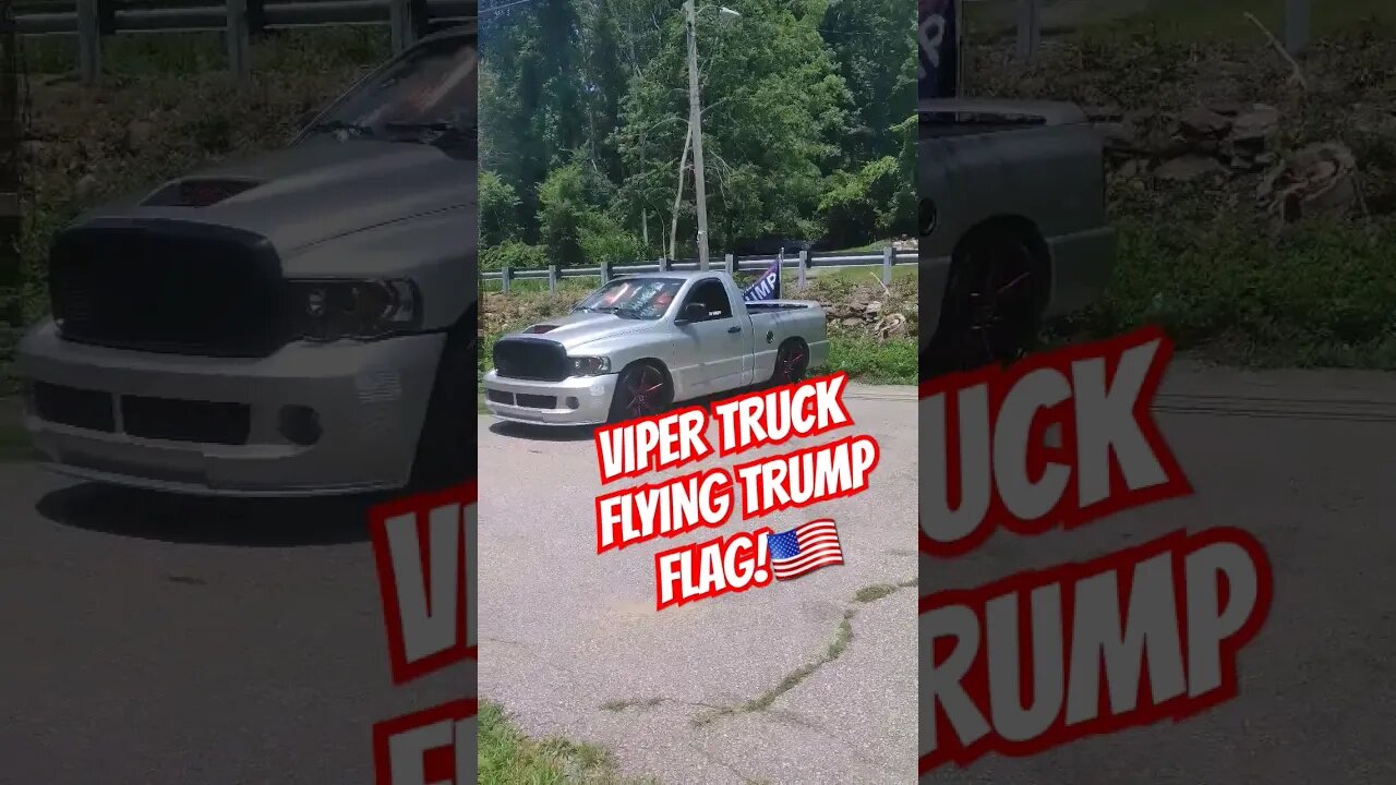 Dodge Ram SRT-10 Viper Truck Flying Trump Flag Daily!