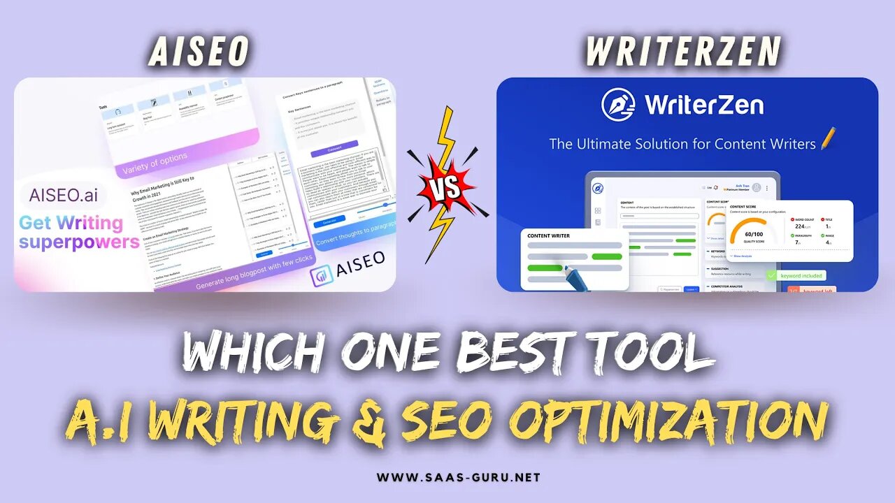 AiSEO vs WriterZen | Which one Best A.i Tool for Content Writing & Optimization?