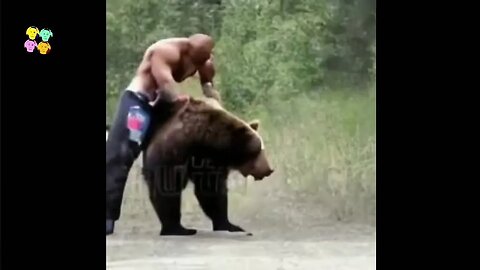 The Rock Riding a Bear (AI) #therock @MundoIa347