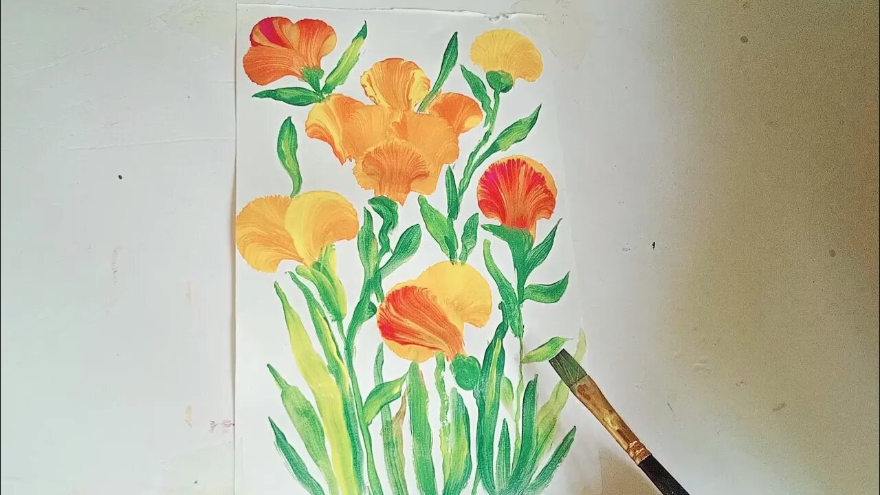 how to draw flower with acrylic paint - how to paint flowers with acrylics #2