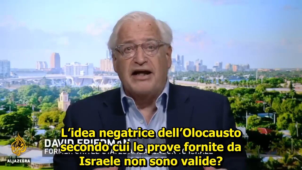 David Friedman ex amb. USA in Israele da Marc Lamont Hill (Al Jazeera):Hamas sotto Al-Shifa