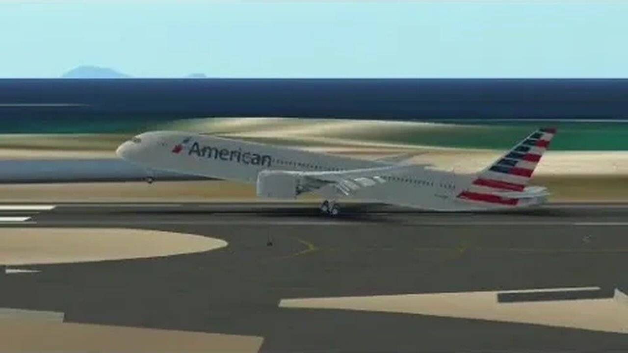 American Airlines B787-9 approach to St. Maarten