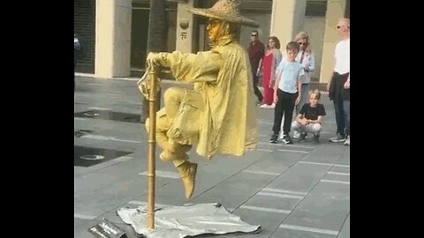 Sitting golden man